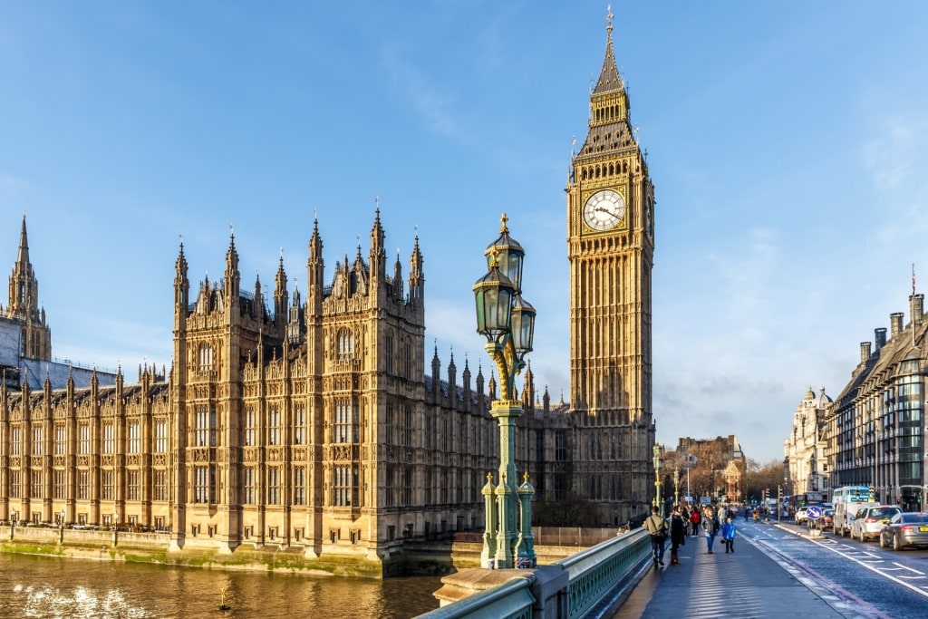 Historic bridge with Big Ben, London