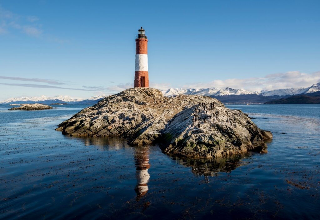 Les Eclaireurs Lighthouse in Ushuaia, Argentina, one of the most famous lighthouses