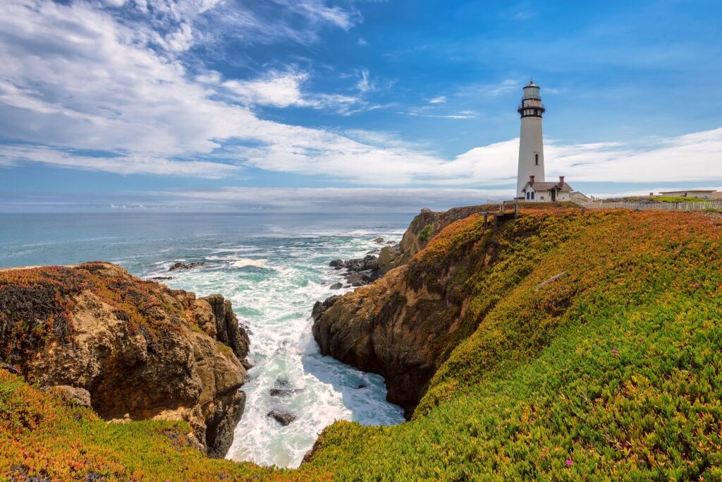 View of Pigeon Point Lighthouse, near San Francisco, California