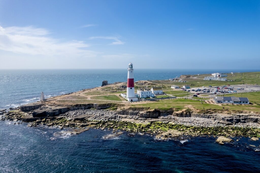 Portland Bill Lighthouse in Dorset, England, one of the most famous lighthouses