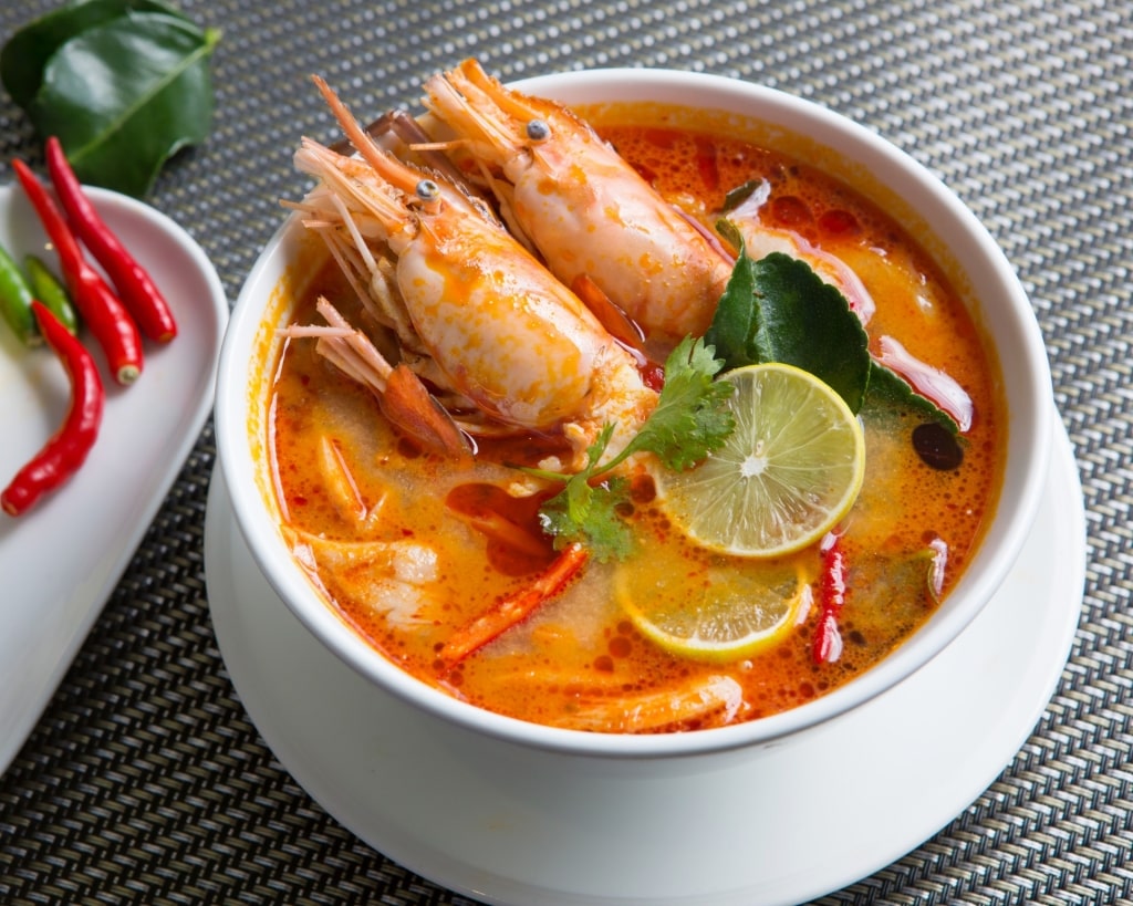 Bowl of Tom yum goong