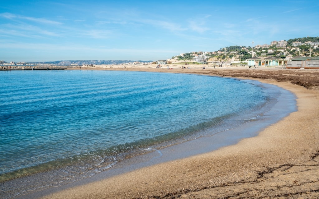 Sandy beach of Plages du Prado