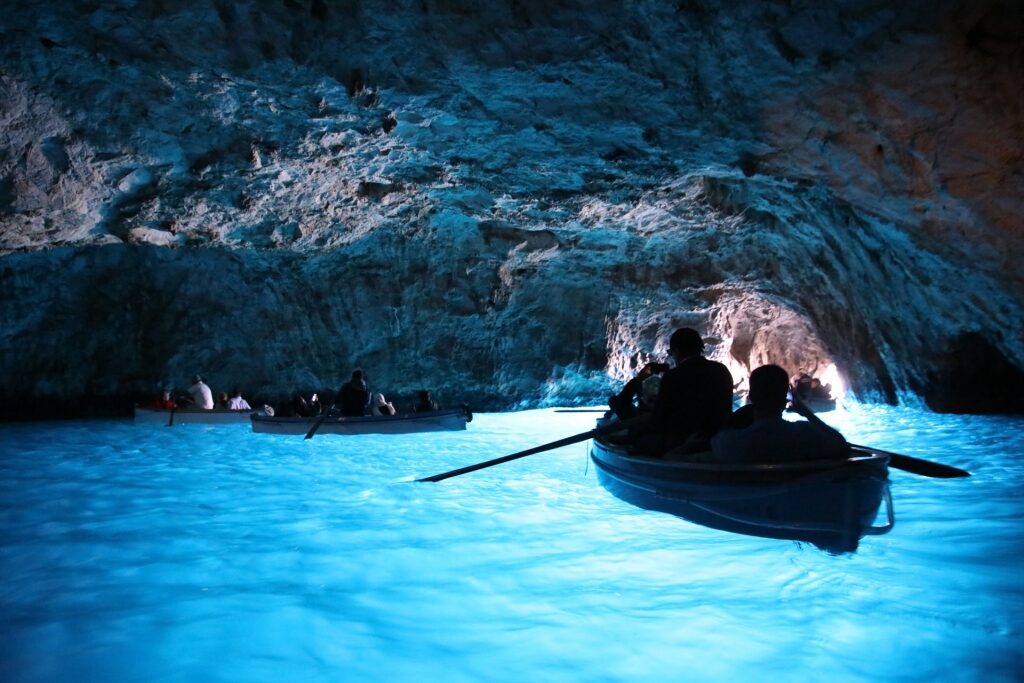 Boating inside Blue Grotto, Capri