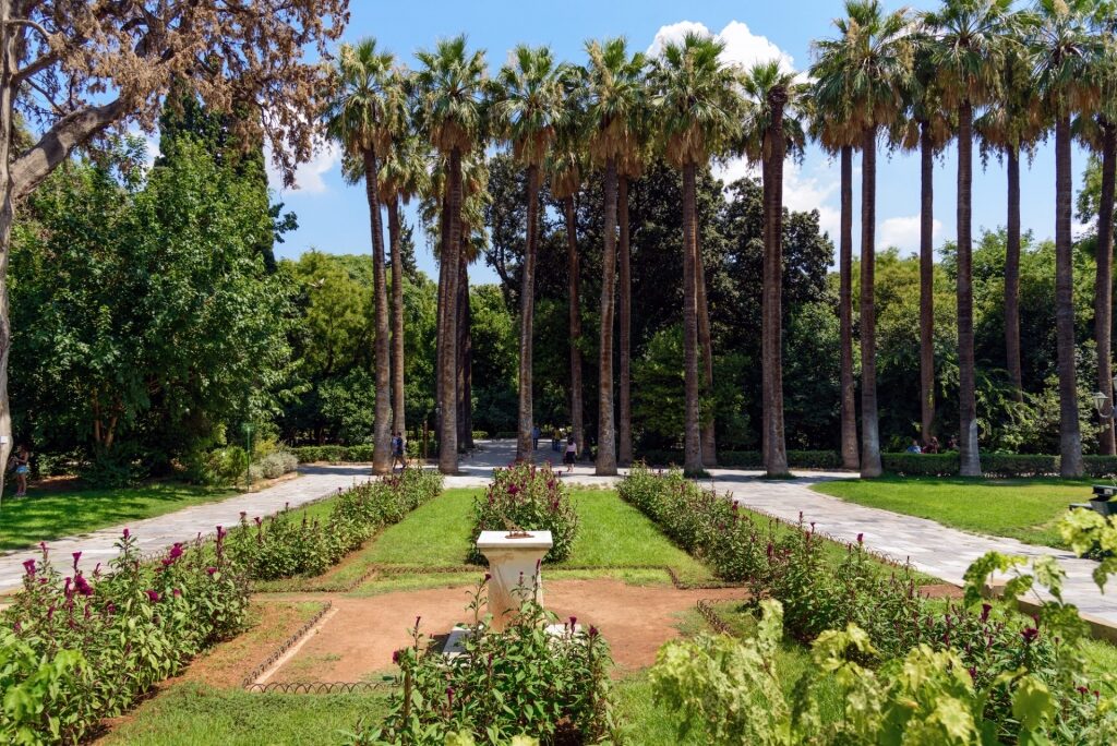 Lush landscape of the National Garden, Athens