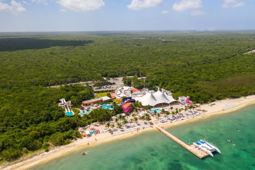 Aerial view of Playa Mia, Cozumel