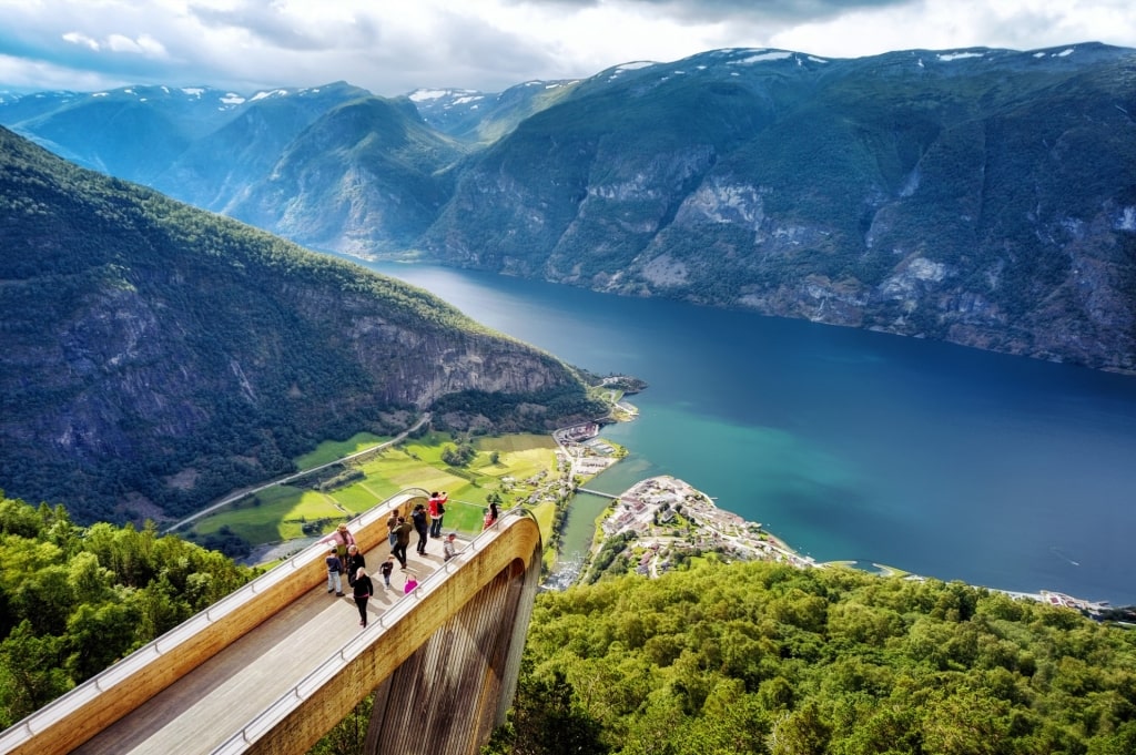 Aerial view of Stegastein Viewpoint