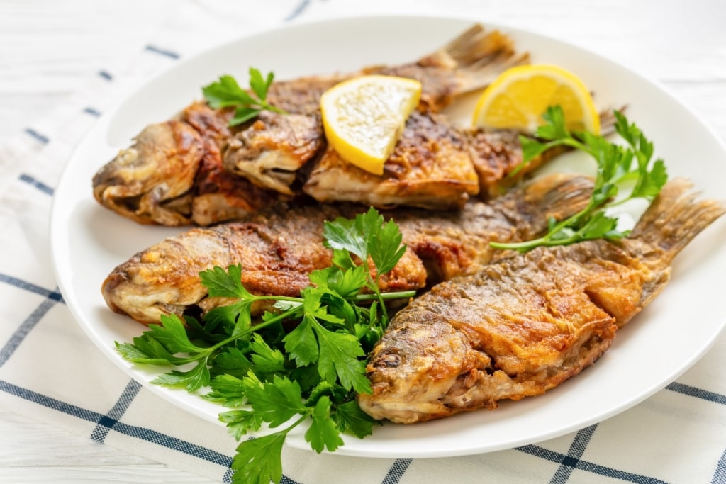 Plate of fried carp