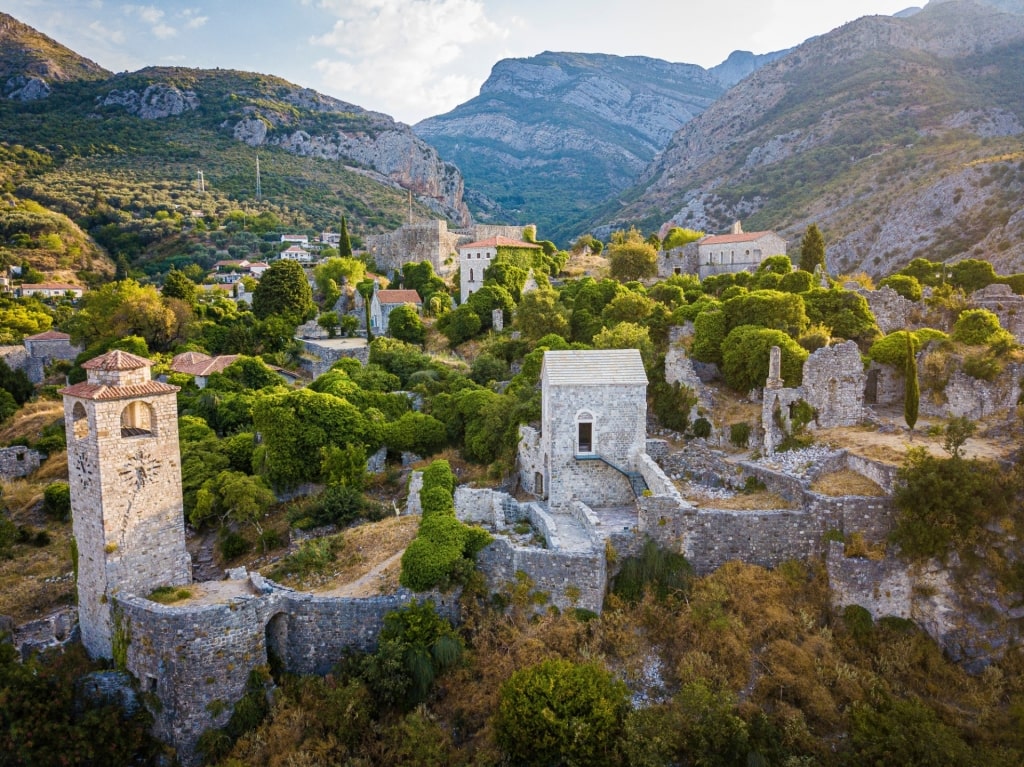 Aerial view of Stari Bar