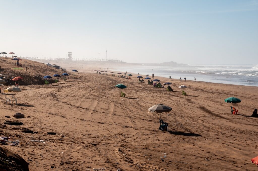 Brown sands of Plage Aïn Diab, Casablanca
