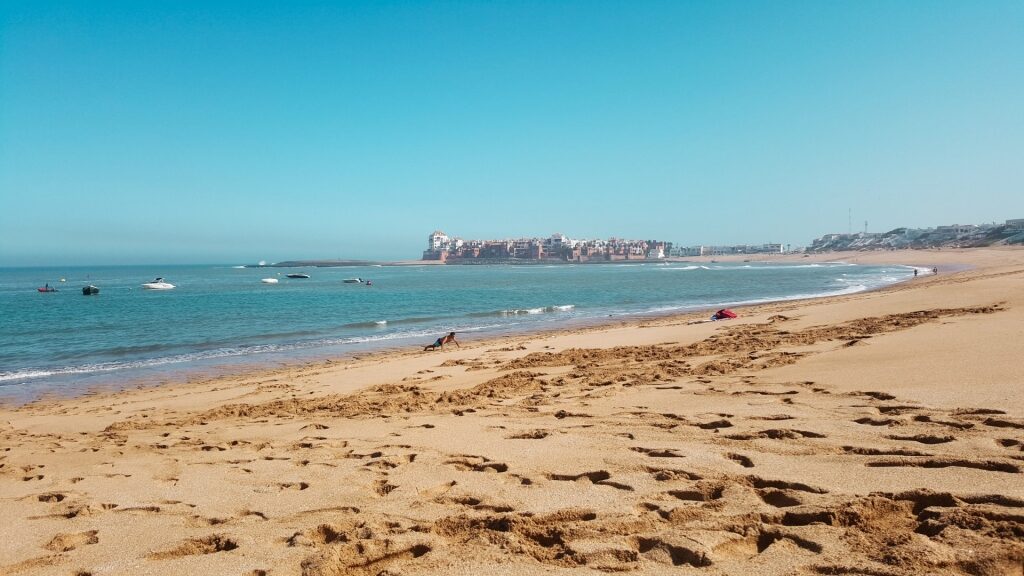 Brown sands of Plage de Bouznika, Casablanca