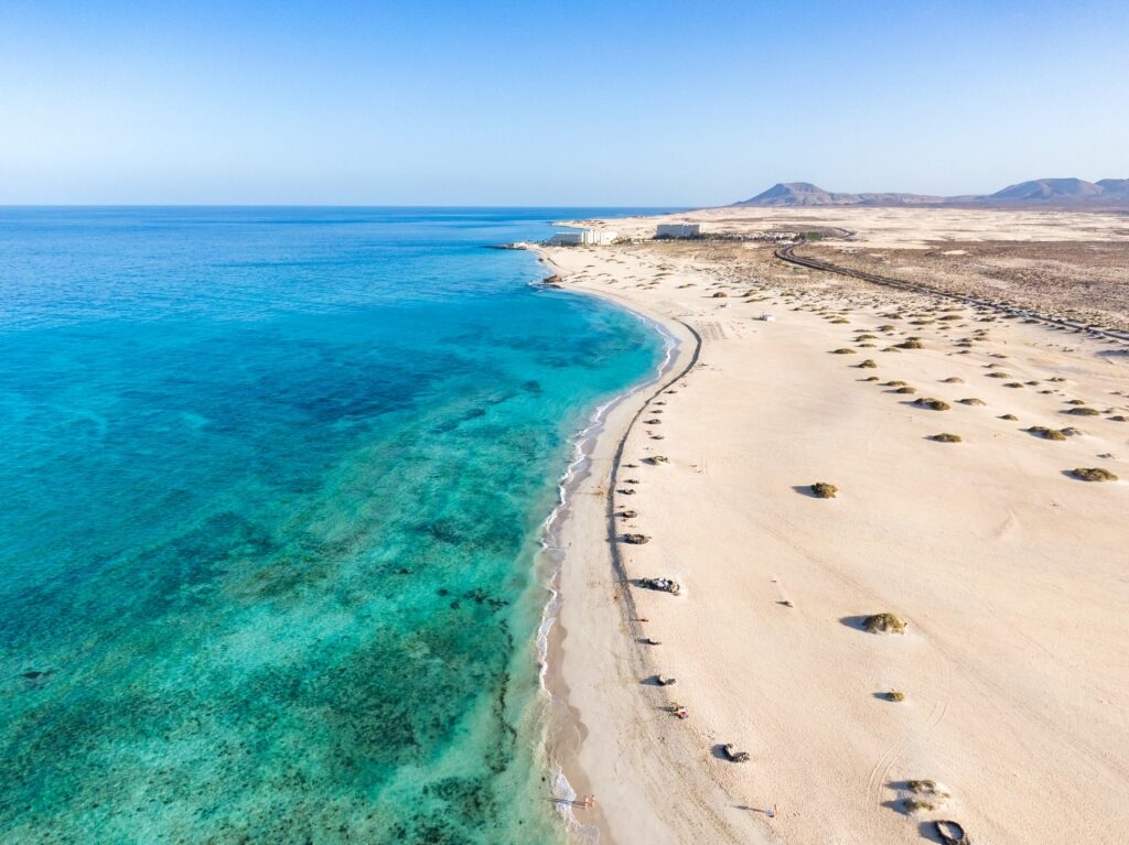 Aerial view of Corralejo Beach, Fuerteventura