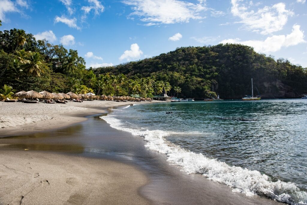 Soft sands of Anse Chastanet Beach, St. Lucia