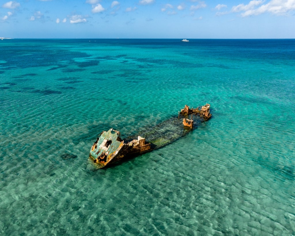 Shipwreck in Malmok Reef, Aruba