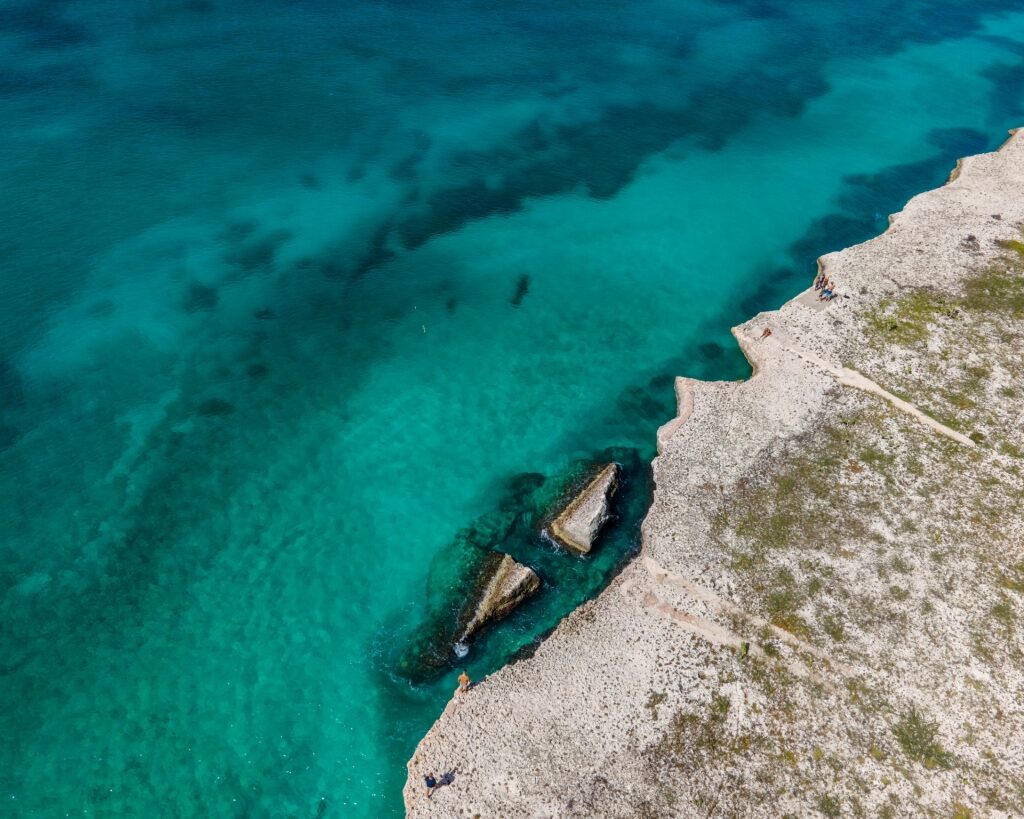 Aerial view of Malmok Reef, Aruba