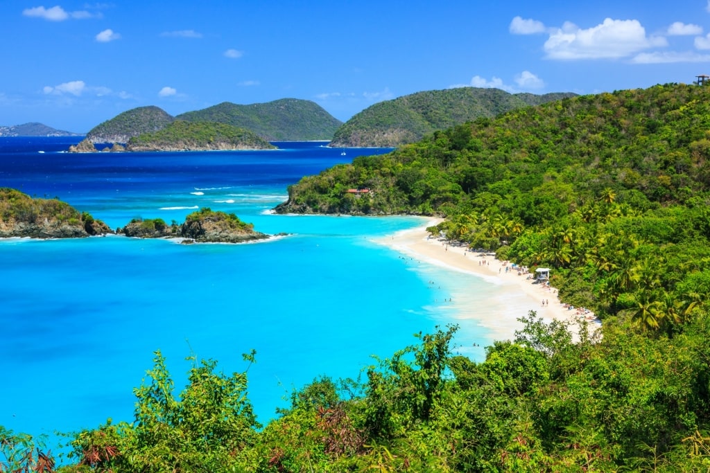 White sands of Trunk Bay in St. John, USVI