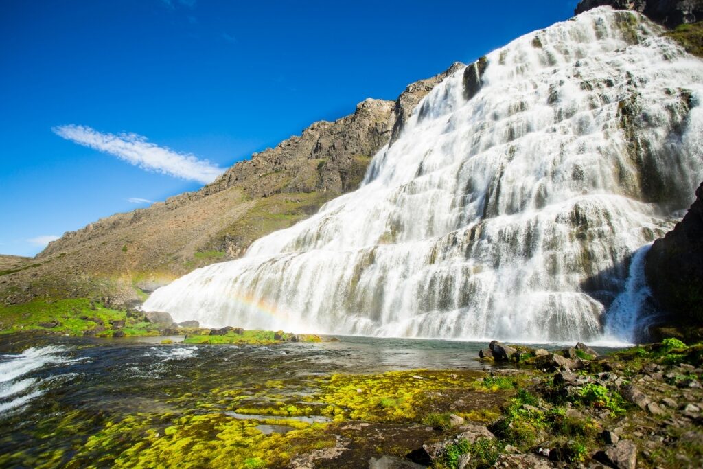 Pretty landscape of Dynjandi Waterfall