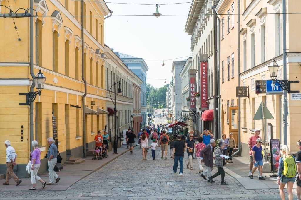 Street view in Helsinki, Finland