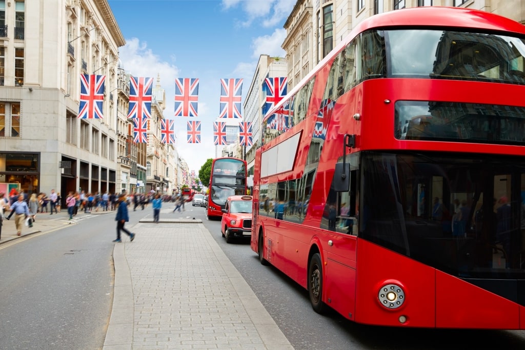 View of Oxford Street in London, UK