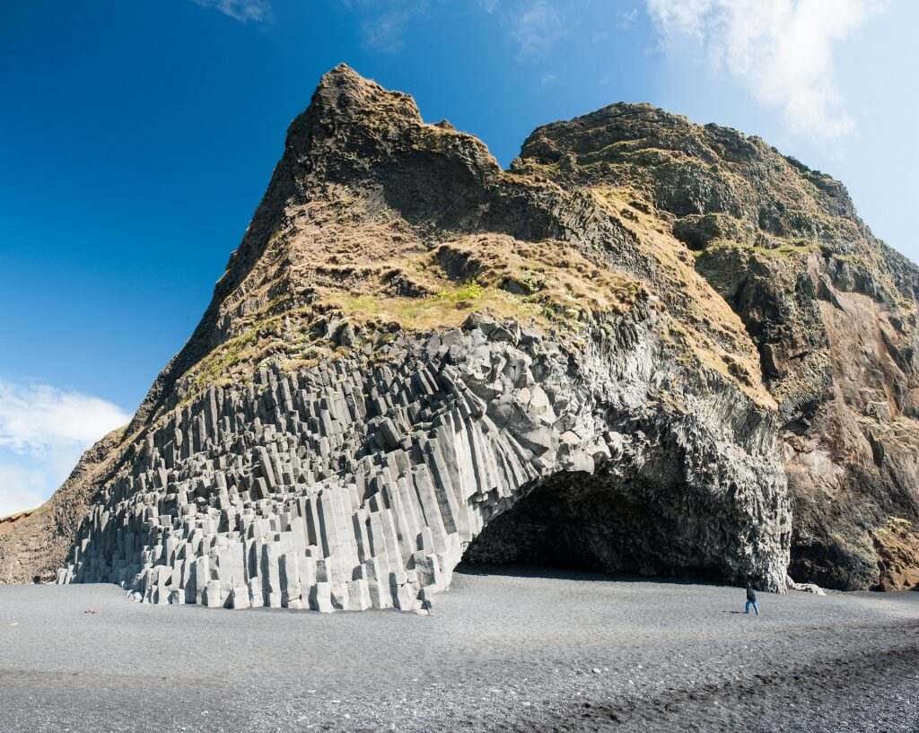 Unique rock formations around Hálsanefshellir sea cave