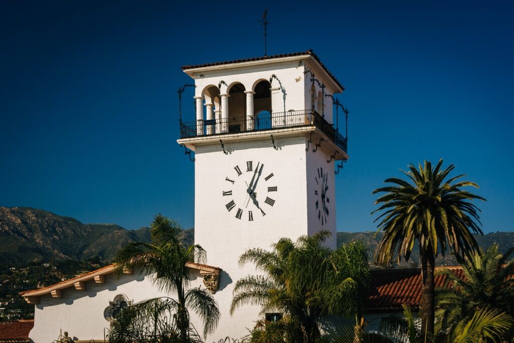 Clock tower of Santa Barbara County Courthouse