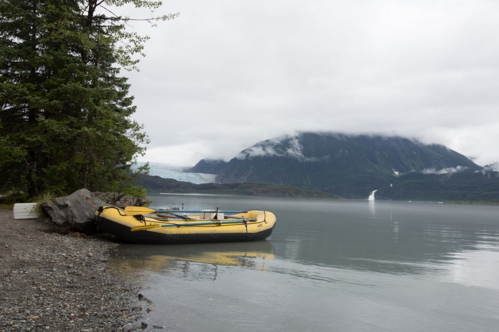 Gloomy landscape of Mendenhall River