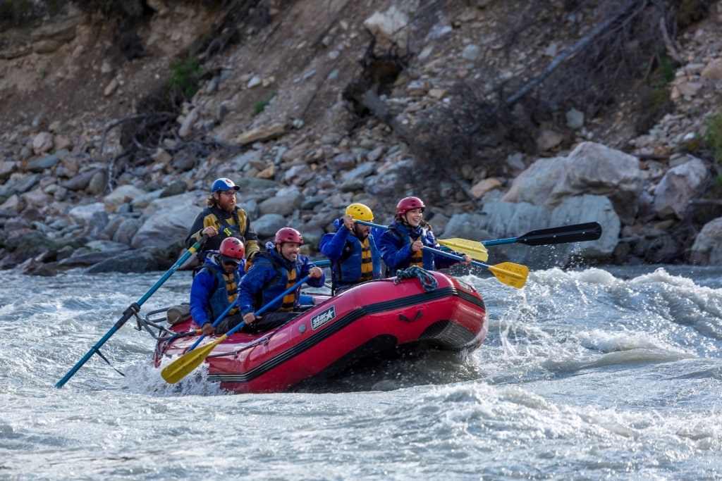 People river rafting in Nenana River, Denali National Park