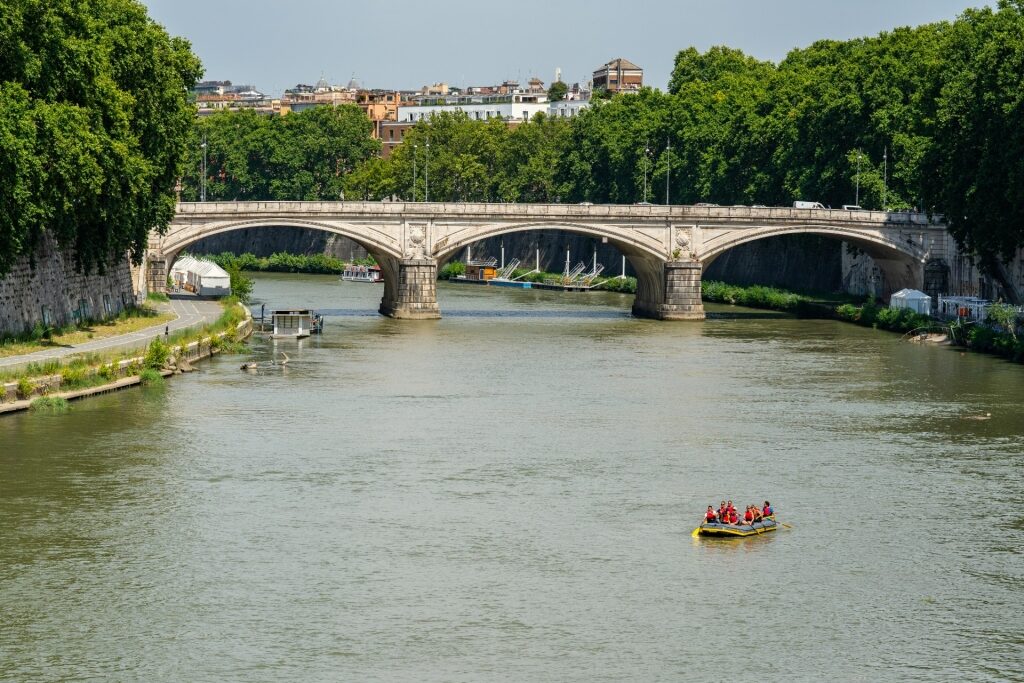 People rafting River Tiber