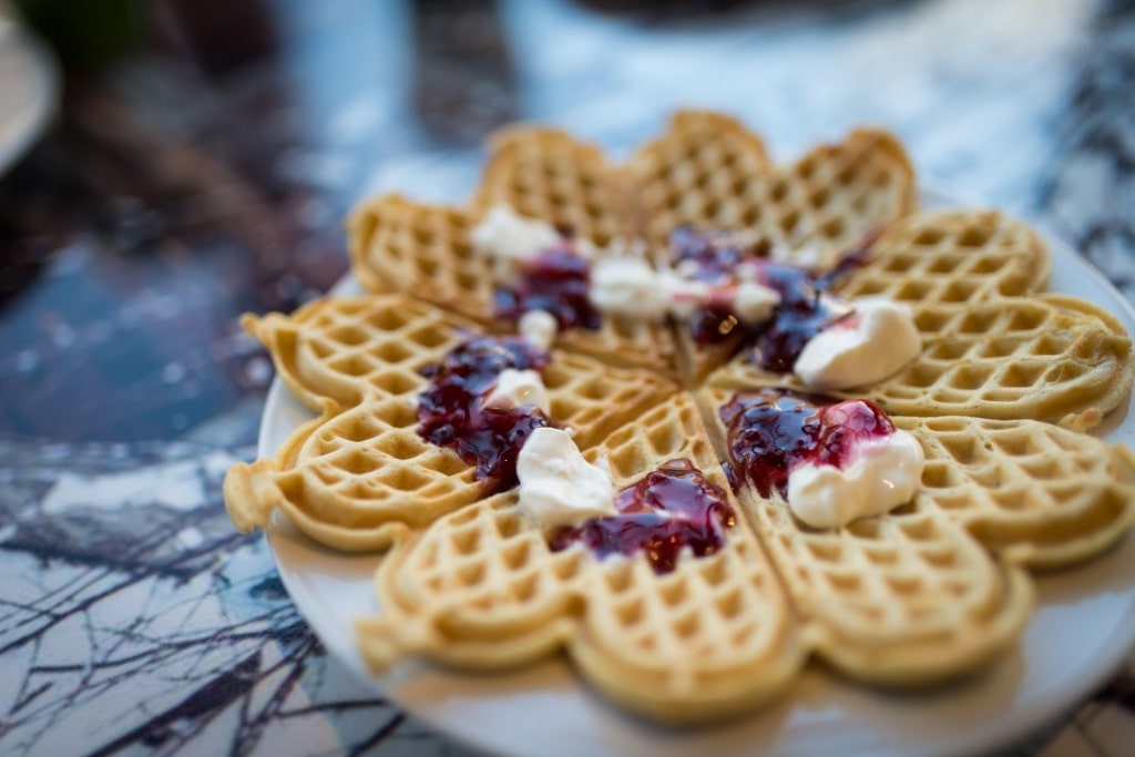 Plate of Norwegian waffles