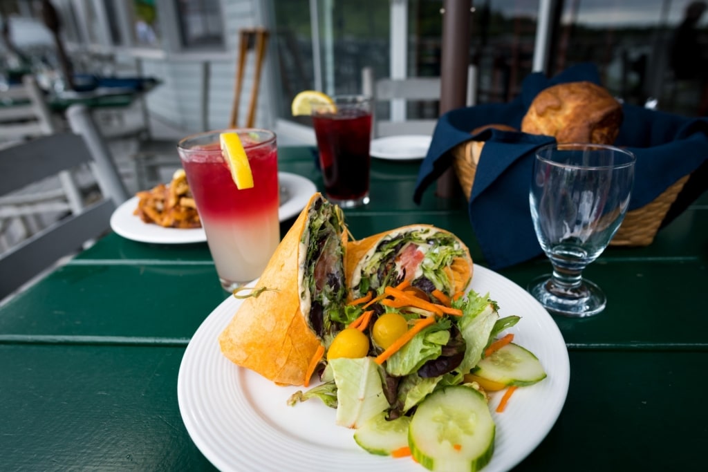 Food at a restaurant in Portland