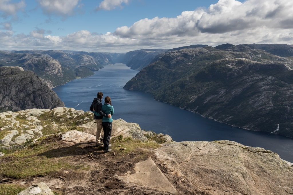 Couple sightseeing from the Pulpit Rock