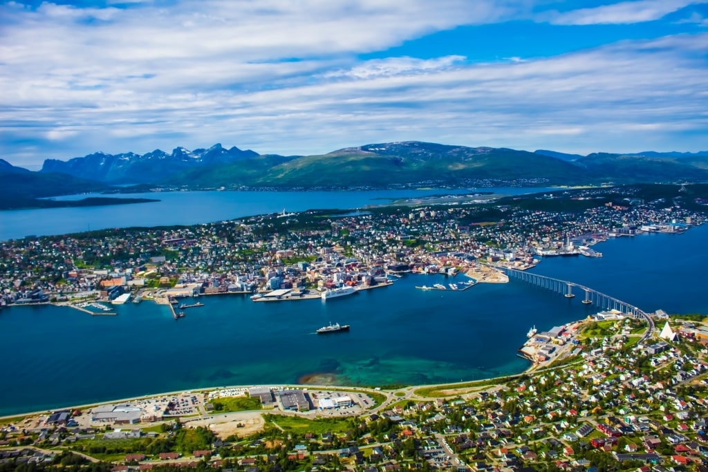 Aerial view of Tromsø