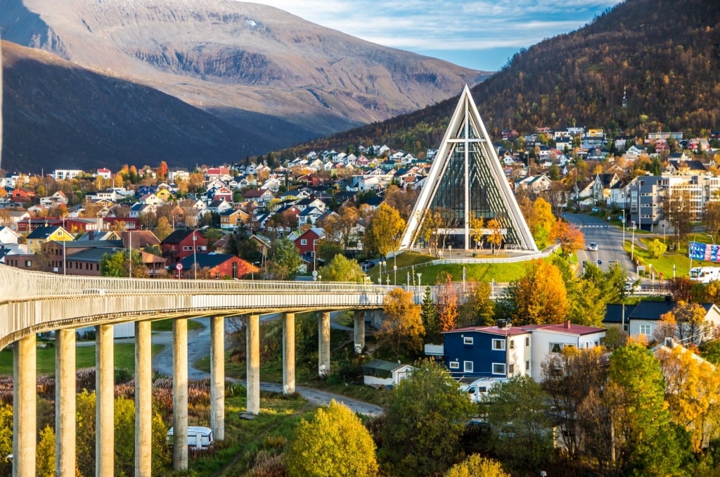 Unique architecture of the Arctic Cathedral, Tromsø