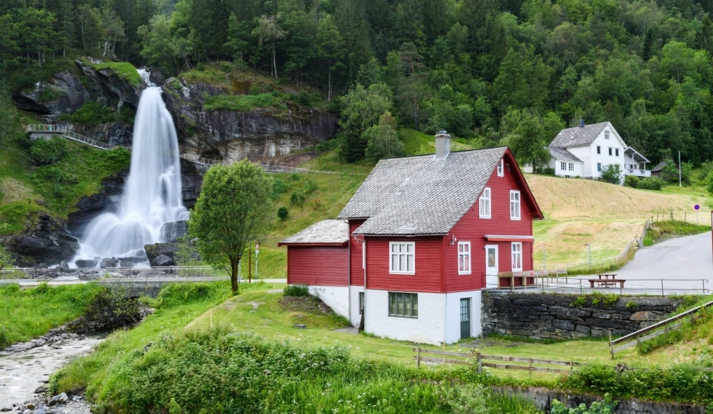 Scenic landscape of Steinsdalsfossen