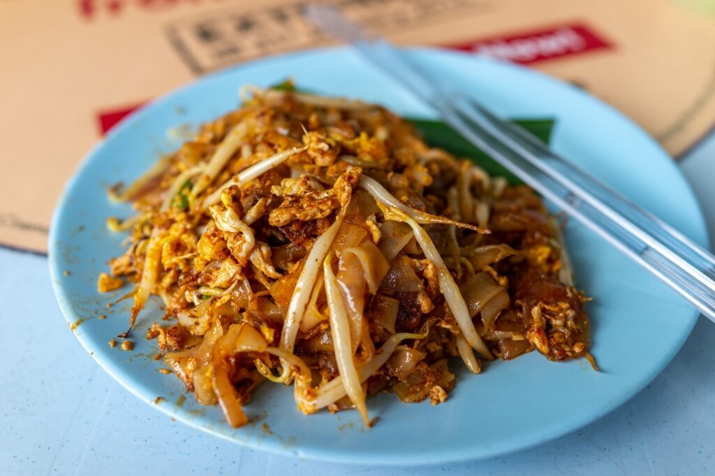 Plate of Char kuey teow