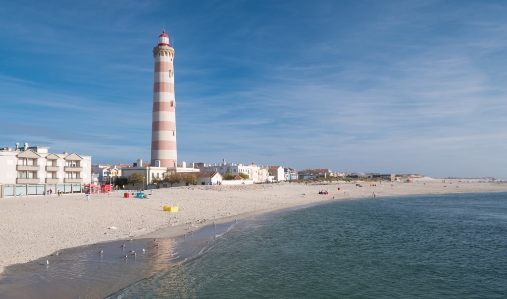 Sandy beach of Praia da Barra, Costa Nova (Aveiro)