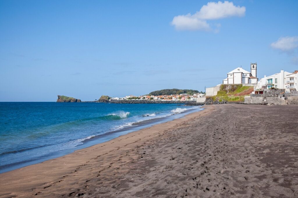 Sandy beach of Praia das Milicias, Ponta Delgada