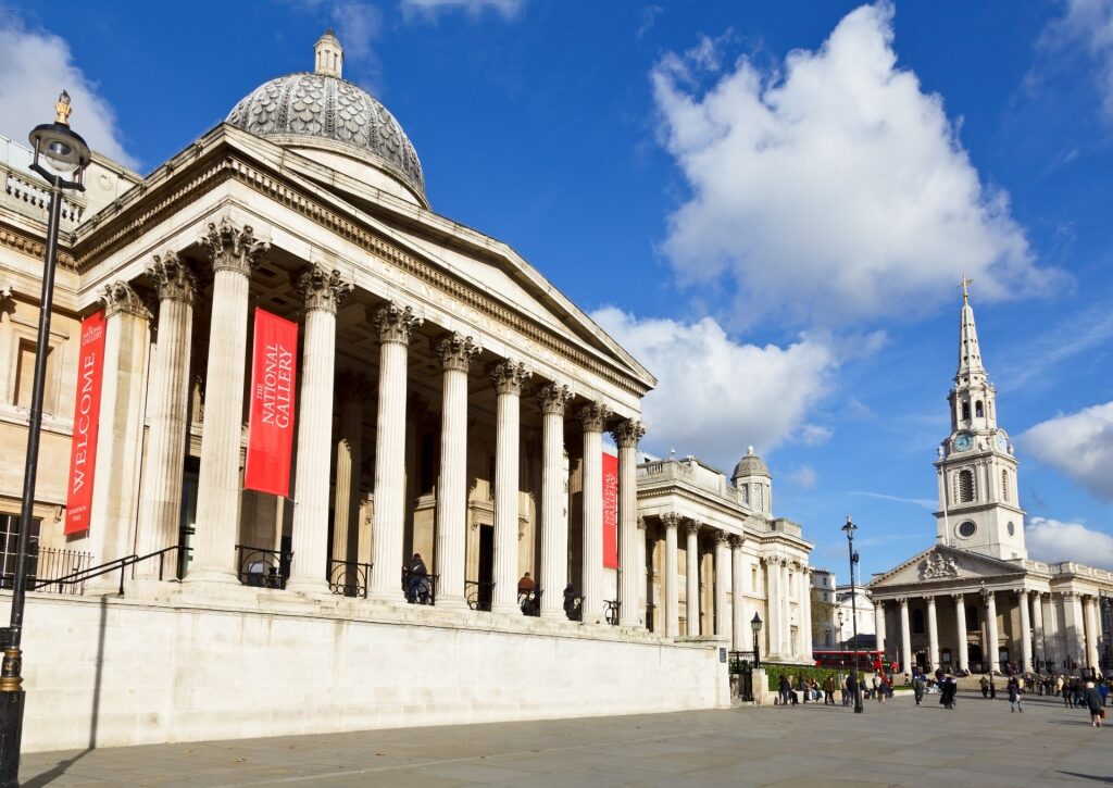 Exterior of National Gallery in London, England