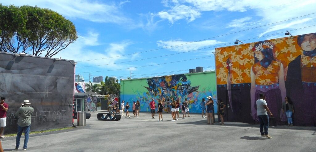 Street view of Wynwood Walls in Miami, Florida