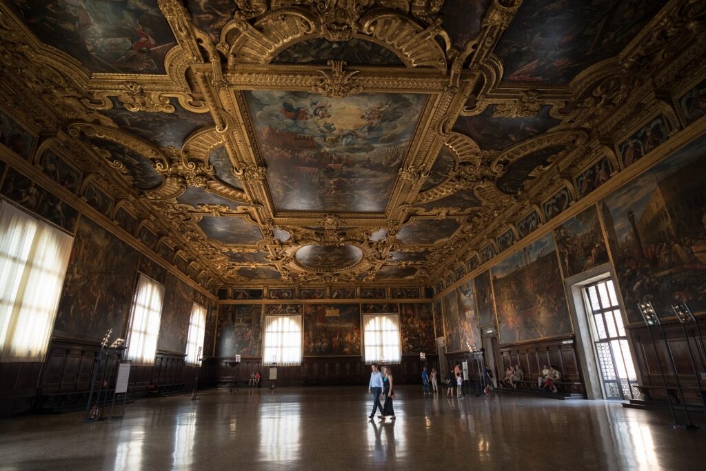 View inside Doge’s Palace in Venice, Italy