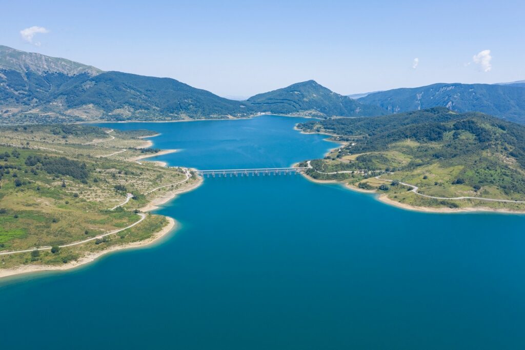 Aerial view of Lago di Campotosto