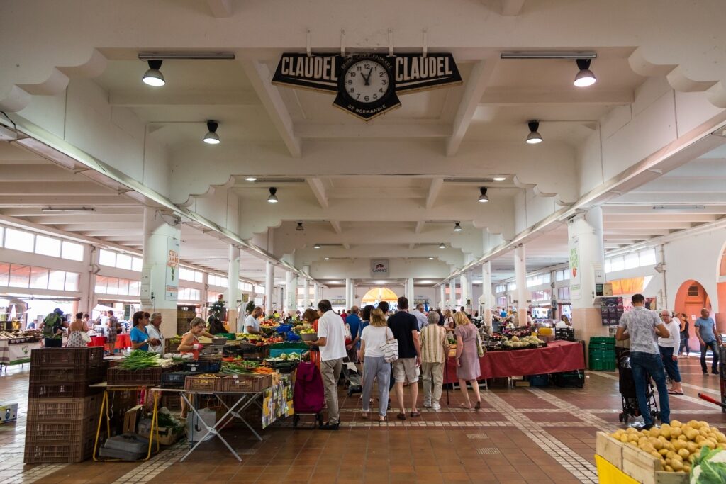 View inside the Forville Market in Cannes, France
