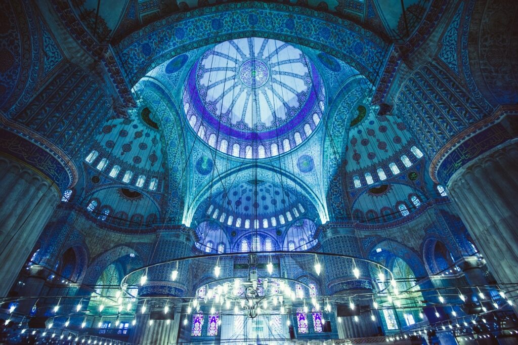 View inside the Blue Mosque