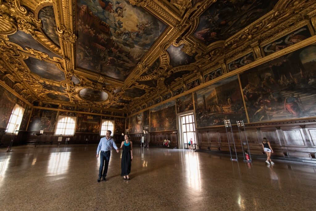 Interior of Doge’s Palace in Venice, Italy
