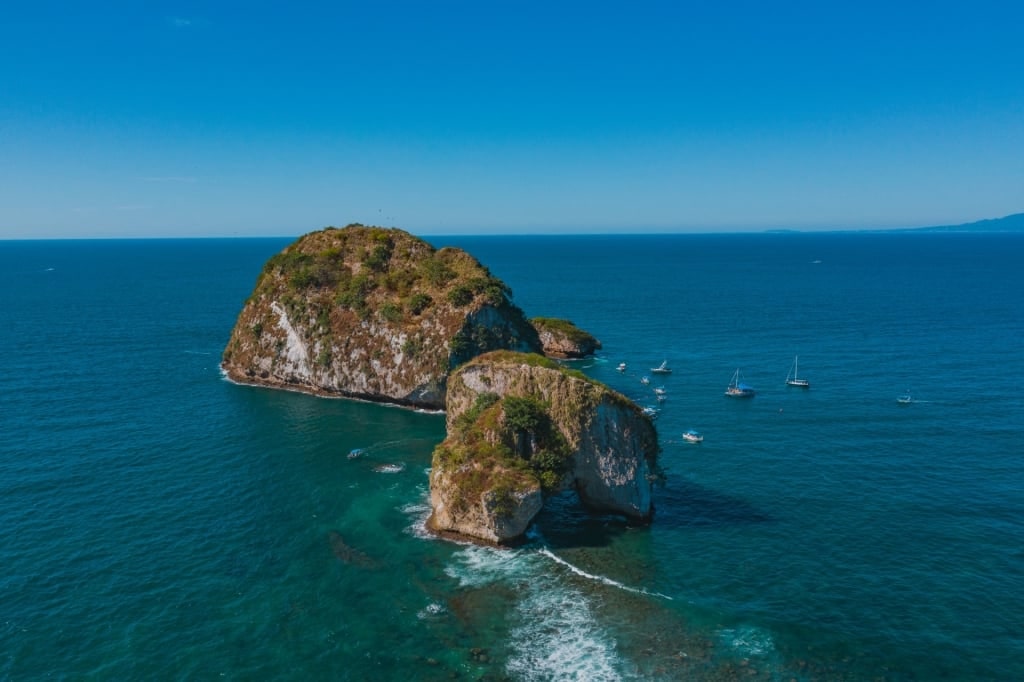 Aerial view of Los Arcos National Marine Park, Puerto Vallarta