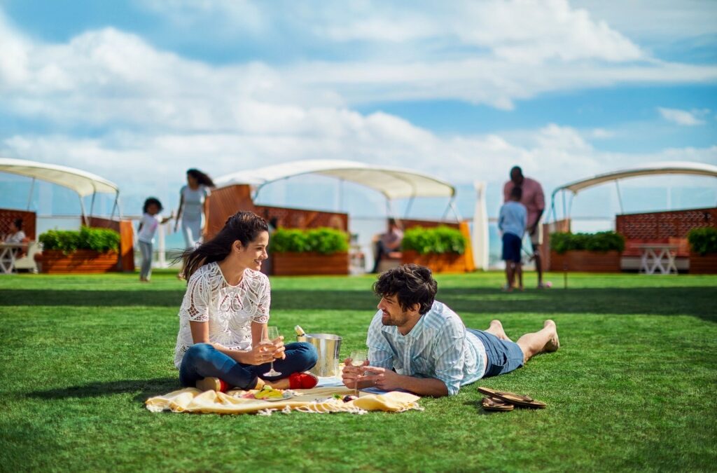 Couple on a picnic at the Lawn Club