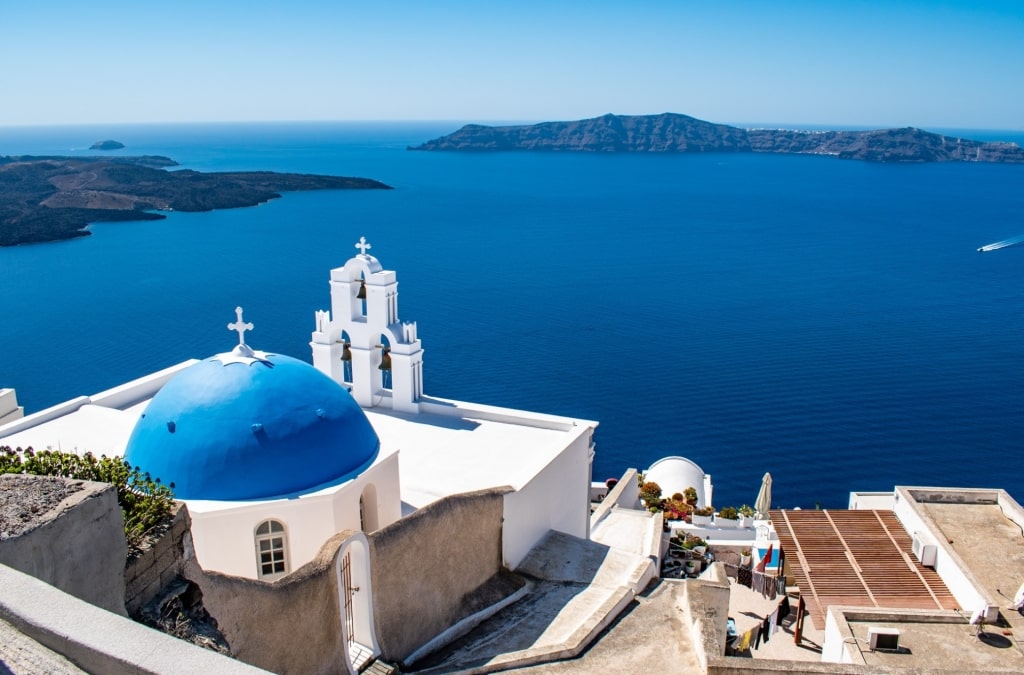 View of Three Bells of Fira