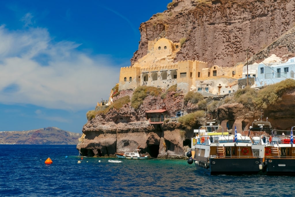 View of Santorini Old Harbor