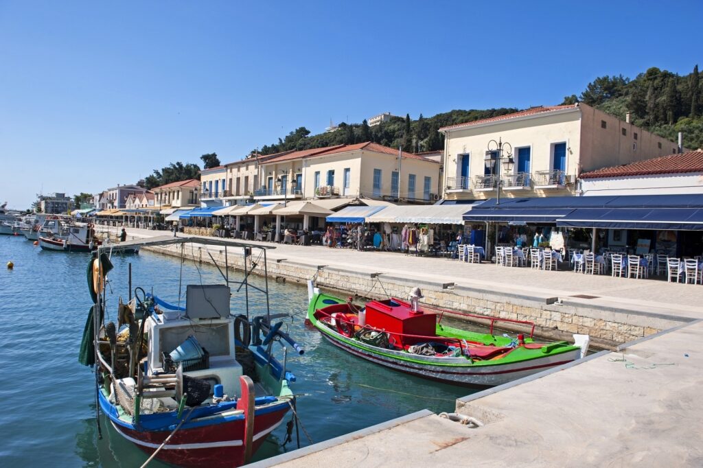 View of the port of Katakolon Greece