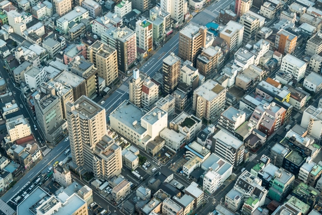 Aerial view of Tokyo, Japan