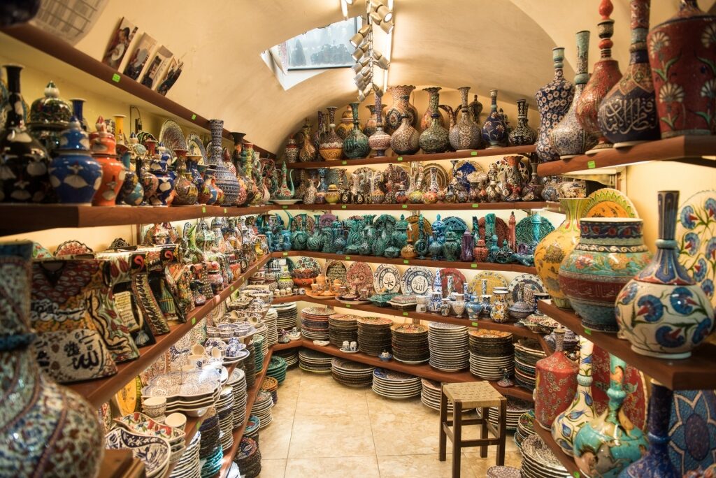 View inside the Grand Bazaar in Istanbul, Turkey